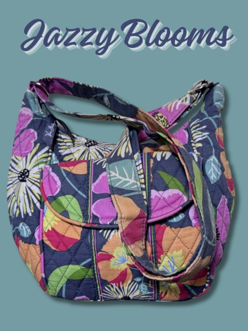 Vera Bradley Jazzy Blooms Retired HTF Y2K Quilted Cotton Crossbody